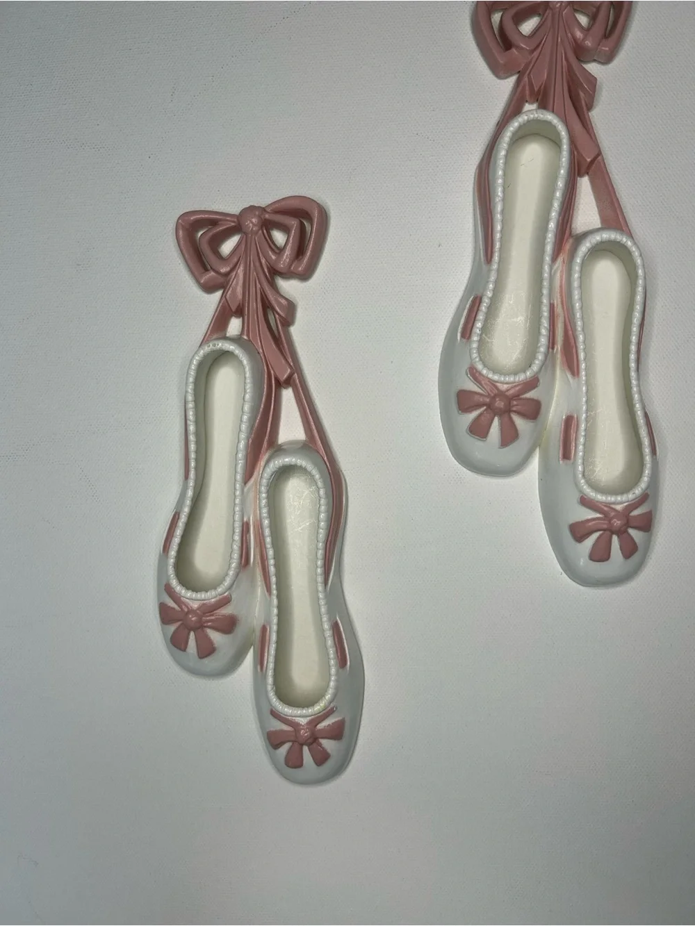 Vintage Burwood molded plastic Ballerina  Slippers  Wall Art Hanging Decor
